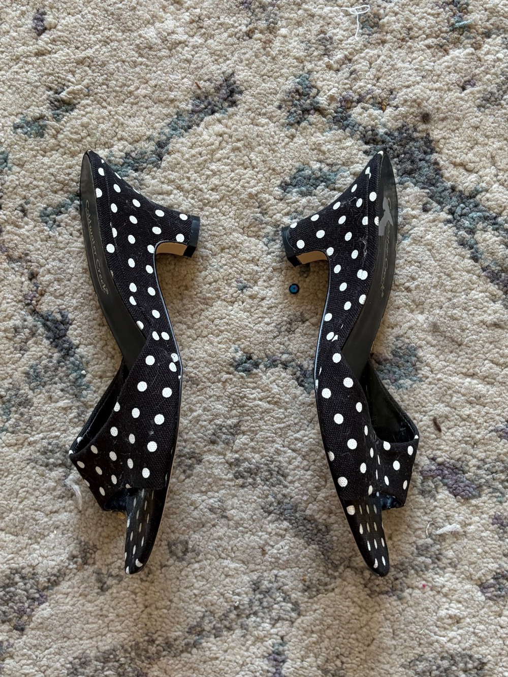 Vintage Y2K Coldwater Creek Polkadot Kitten Heels - Picture 3 of 7